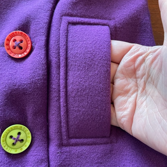 🆕 LITTLE MISS MATCHED Purple Multicolor Button Pea Coat ~ 4 - Picture 9 of 10